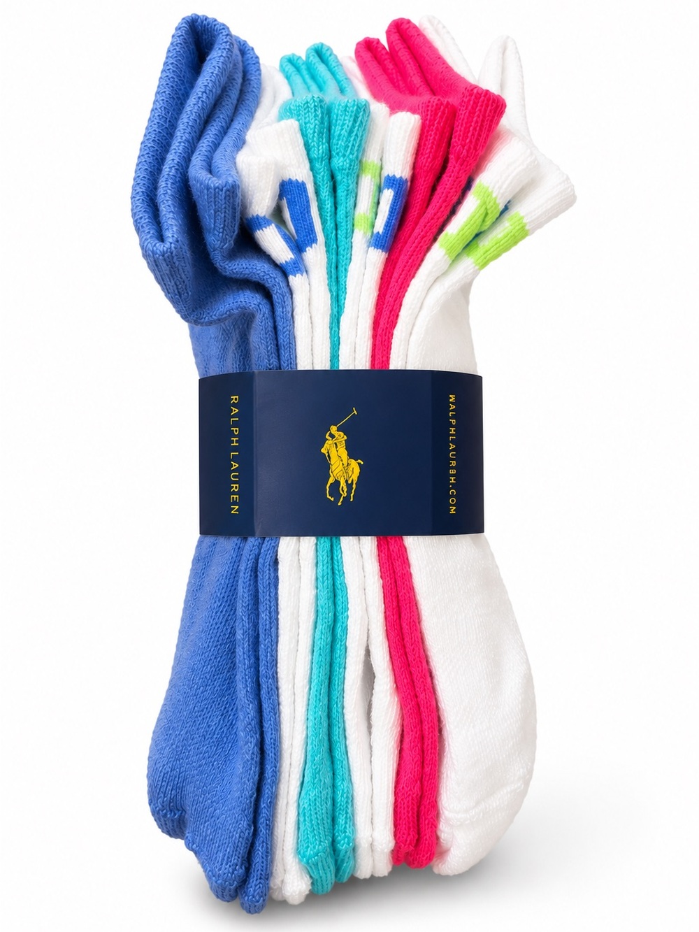 Ralph Lauren Women's Low-Cut Sock 6-Pack - Blue, Teal, Pink, White